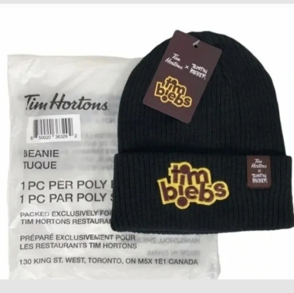 Justin Bieber black toque beanie hat - Picture 3 of 6